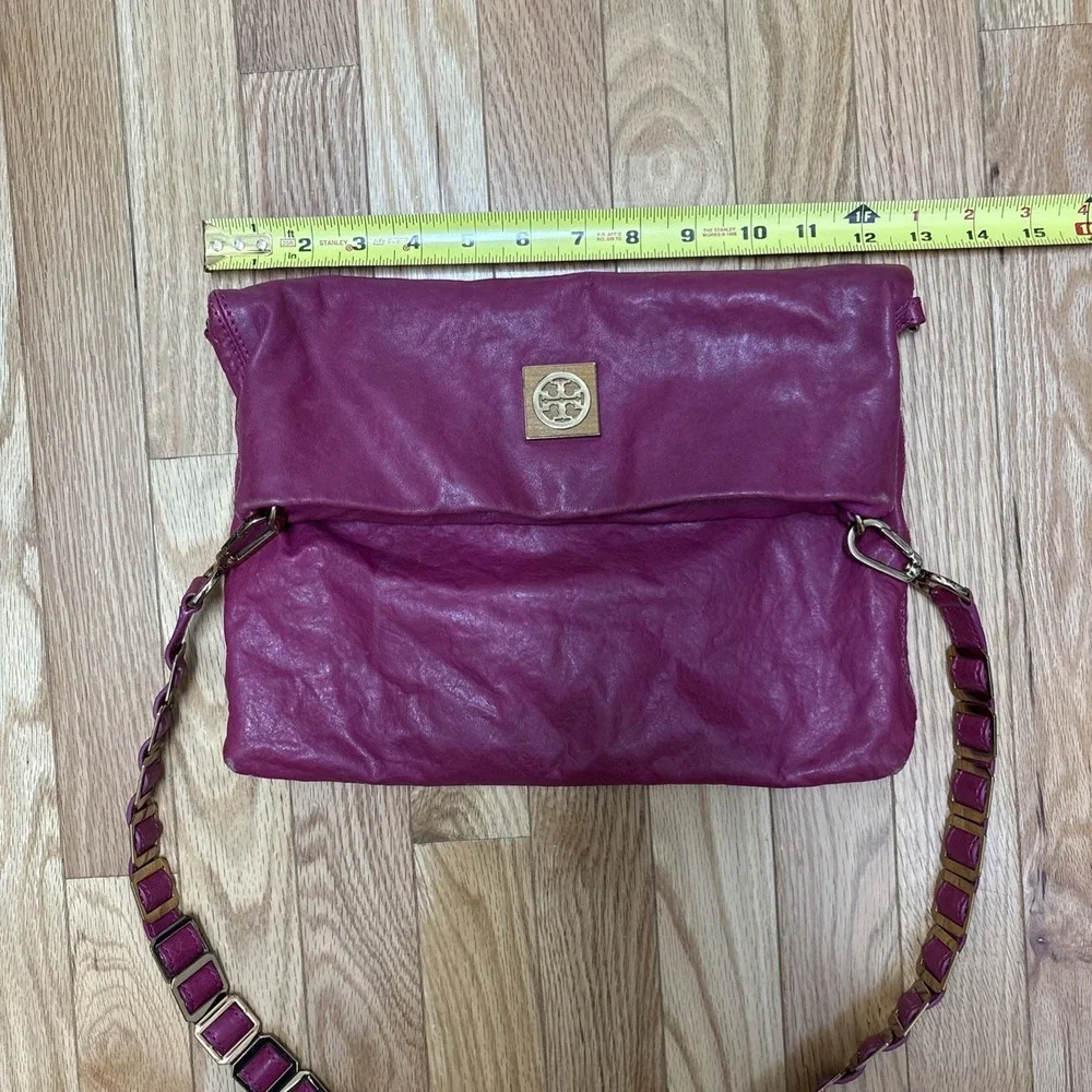 Tory Burch Louiisa Fushia‎ Slouchy Leather Convertible Crossbody Hobo Bag